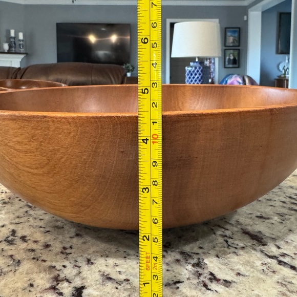 Vintage Wooden Salad Bowl Set - Picture 15 of 16